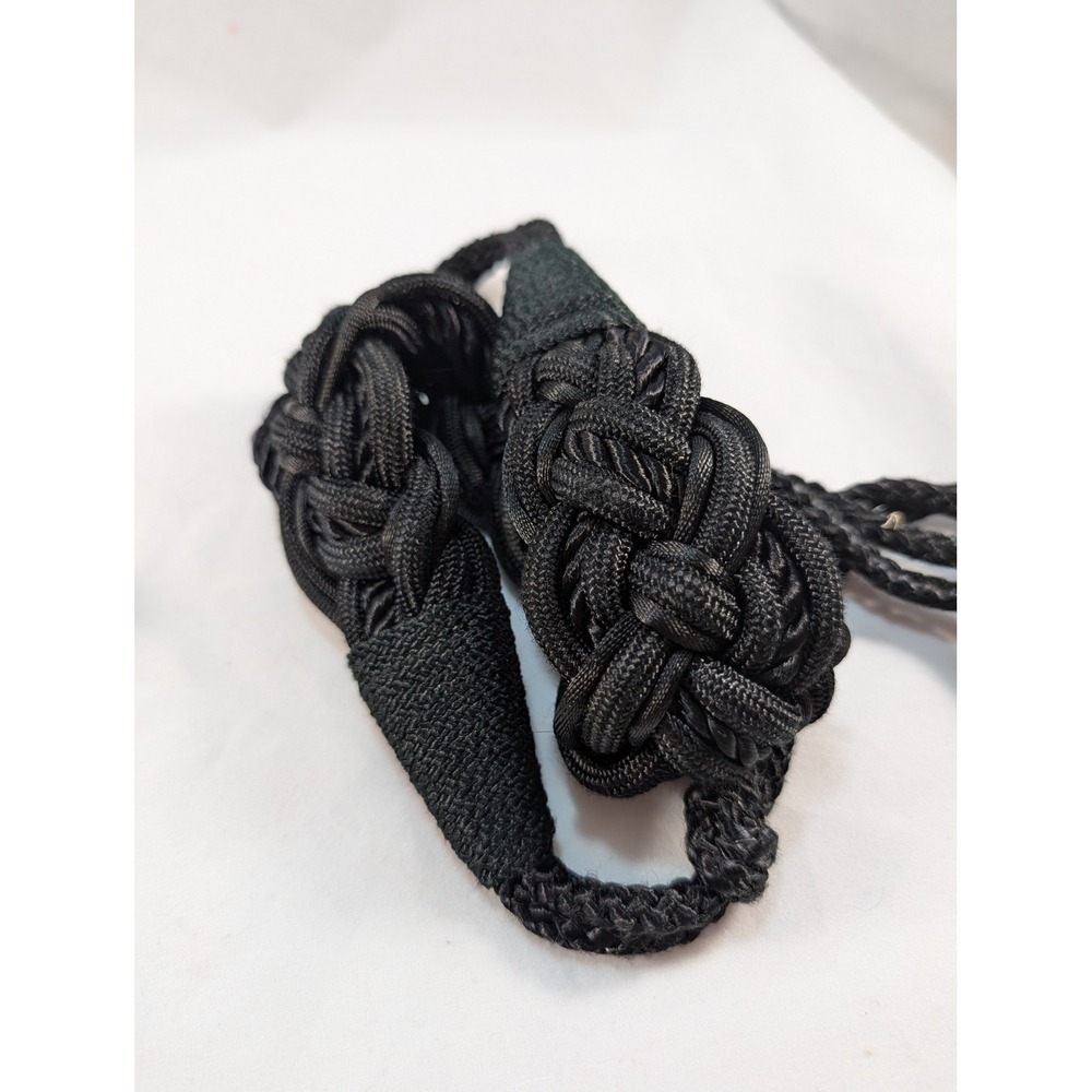 Karen Scott Braided Black Belt Women's M/L Rope Hook Closure Classic‎ Whimsigoth